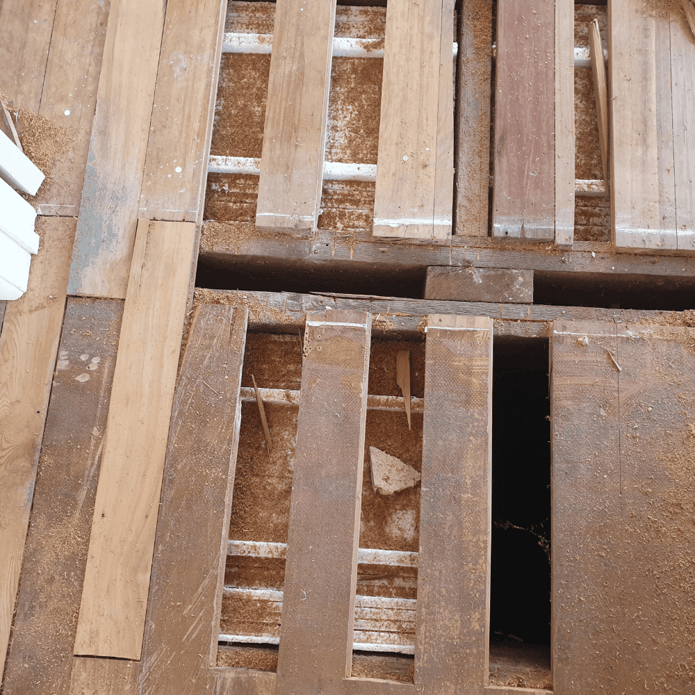 Repairing damaged floorboards